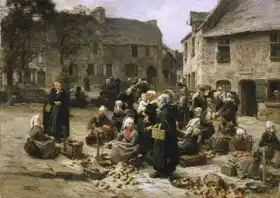 Lhermitte, Léon Augustin: Jablečný trh, Landerneau, Bretaň
