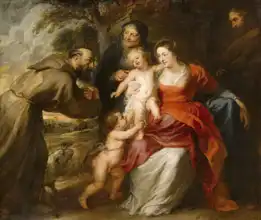 Rubens, Peter Paul: Svatá rodina se sv. Františkem a Annou a maličkým Janem Křtitelem