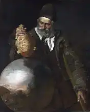 Neznámý: Starý muž držící poutnickou láhev