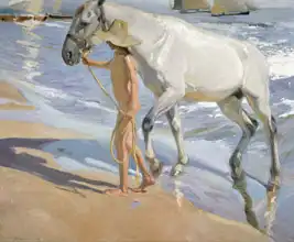 Bastida, Joaquín Sorolla: Koupání koně