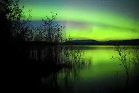 Neznámý: Polární záře u Lake Laberge, Yukon Territory, Kanada