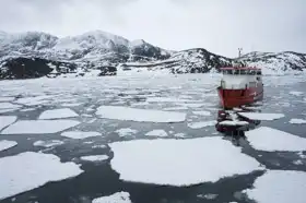 Neznámý: Loď v ledových vodách Qasigiannguit, Grónsko