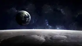 Neznámý: Planeta Země pohled z povrchu měsíce