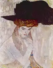 Klimt, Gustav: Dáma v černém klobouku