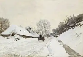 Monet, Claude: Vůz na zasněžené silnici u Honfleur