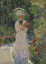 Monet, Claude: Camille se zeleným slunečníkem