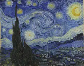 Gogh, Vincent van: Hvězdná noc (cypřiše a vesnice)