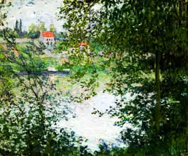 Monet, Claude: Pohled na  La Grande Jatte skrz stromy