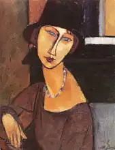 Modigliani, Amadeo: Jeanne Hébuterne in hat