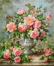 Williams, Albert: English Elegance Roses in a Silver Vase