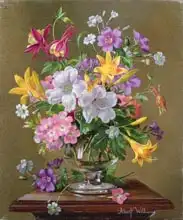 Williams, Albert: Summer arrangement in a glass vase