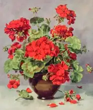 Williams, Albert: Geranium in an Earthenware Vase