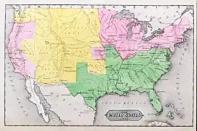 Americká škola (19. století): Map of the United States in 1861