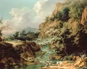 Beich, Joachim Franz: Landscape with waterfall