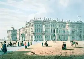Perrot, Ferdinand Victor: Winter Palace as seen from Palace Passage, St. Petersburg