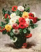 Jeannin, Georges: Carnations in a vase