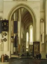 Witte, Emanuel de: Interior of a Church with Figures