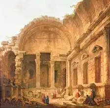 Robert, Hubert: Interior of the Temple of Diana at Nimes