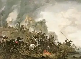 Wouwerman, Philips: Cavalry Making a Sortie from a Fort on a Hill