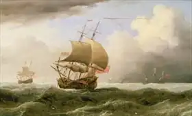Velde, Willem van de: An English Ship Close-hauled in a Strong Breeze