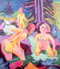 Kirchner, Ernst Ludwig: Three Bathers in a Stream