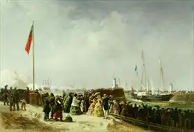 Bentabole, Louis: Departure of the Steam Packet at Boulogne