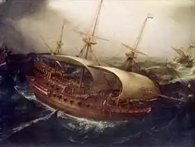 Vroom, Hendrick Cornelisz.: Dutch Battleship in a Storm