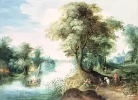 Brueghel, Jan (st.): Krajina s řekou