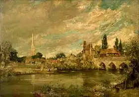 Constable, John: Bridge of Harnham and Salisbury Cathedral