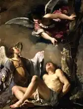 Guercino: St. Sebastian succoured by two angels