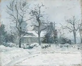 Pissarro, Camille: Piette House at Montfoucault, Snow Effect