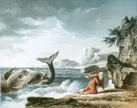 Vernet, J.: Jonah having been vomited out by the whale onto dry land