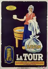 Neznámý: La Tour soap, produced by the Marseille society for soap makers