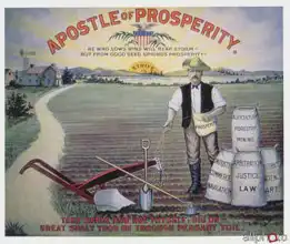 Neznámý: Election poster depicting Theodore Roosevelt as the Apostle of Prosperity