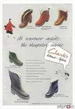 Neznámý: Clarks boots, illustration from Womans Journal
