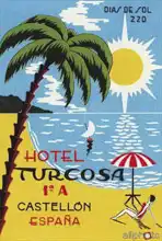 Neznámý: Luggage label advertising the Spanish Hotel Turcosa