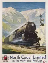 Neznámý: North Coast Limited in the Montana Rockies, Northern Pacific advertisement