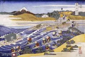 Hokusai, Katsushika: Fuji from the Ford at Kanaya