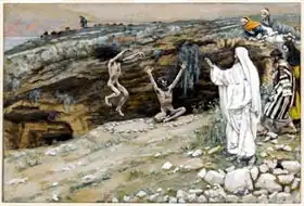 Tissot, James Joseph: Two Men Possessed with Unclean Spirits, illustration for The Life of Christ