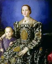 Bronzino, Agnolo: Portrait of Eleanor of Toledo and her Son, Giovanni de Medici