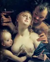Aachen, Johann Hans von: Bacchus, Venus and Cupid