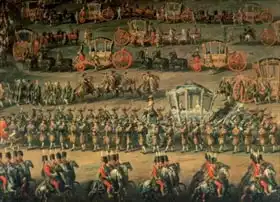 Mytens or Meytens, Martin II: Arrival of Isabella of Parma on the occasion of her wedding to Joseph II (later Emperor of Germany)