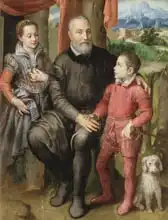 Anguissola, Sofonisba: Portrait of the artist family, Minerva (sister Amilcare)