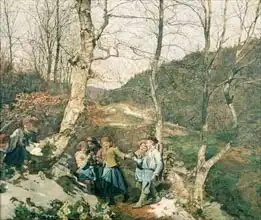 Waldmüller, Ferdinand Georg: Early Spring in the Vienna Woods (The Violet Pickers)