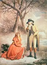 Morland, George: Gentleman and woman in a wintry scene