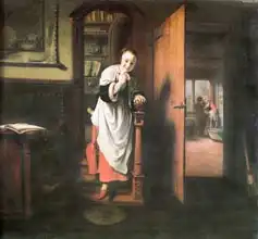 Maes, Nicolaes: Lovers with a Woman Listening