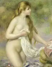 Renoir, Auguste: Dívka po koupeli s dlouhými vlasy