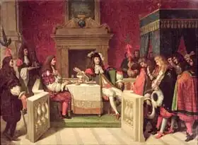 Ingres, Jean Auguste: Moliere (1622-73) Dining with Louis XIV 1622-73 Dining with Louis XIV (1638-1715)