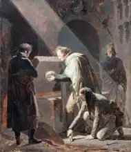 Fragonard, Alexandre E.: Dominique Vivant Denon (1747-1825) Replacing the bones of Le Cid in his Tomb