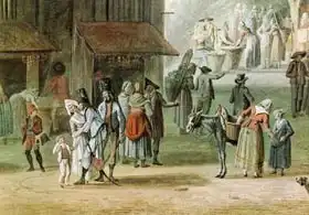 Naudet, Thomas: Place de l Apport-Paris in Front of the Grand-Chatelet, detail of people from the left hand side